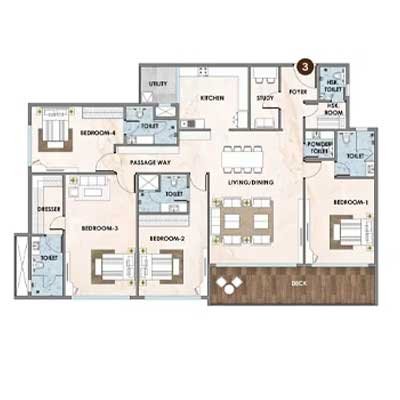 3.5 BHK Floor Plan
